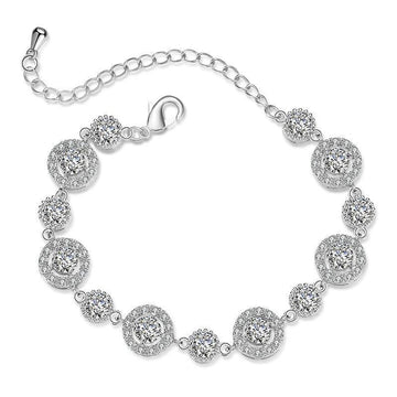 Fascinating New Luxury Round AAA+ CZ Diamonds Silver Bracelet Bangle - The Jewellery Supermarket